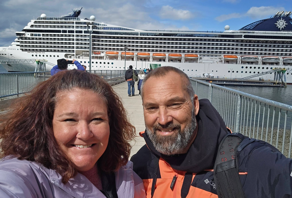 Happy travelers enjoying a cruise